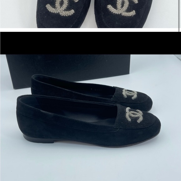 CHANEL black woven chain double Cs loafers - Picture 14 of 15